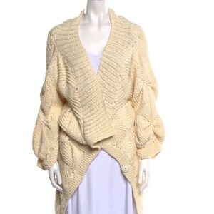 Vintage Stella McCartney Chunky Knit Cream Cardigan Sweater Coat IT 44 (US 8-10)